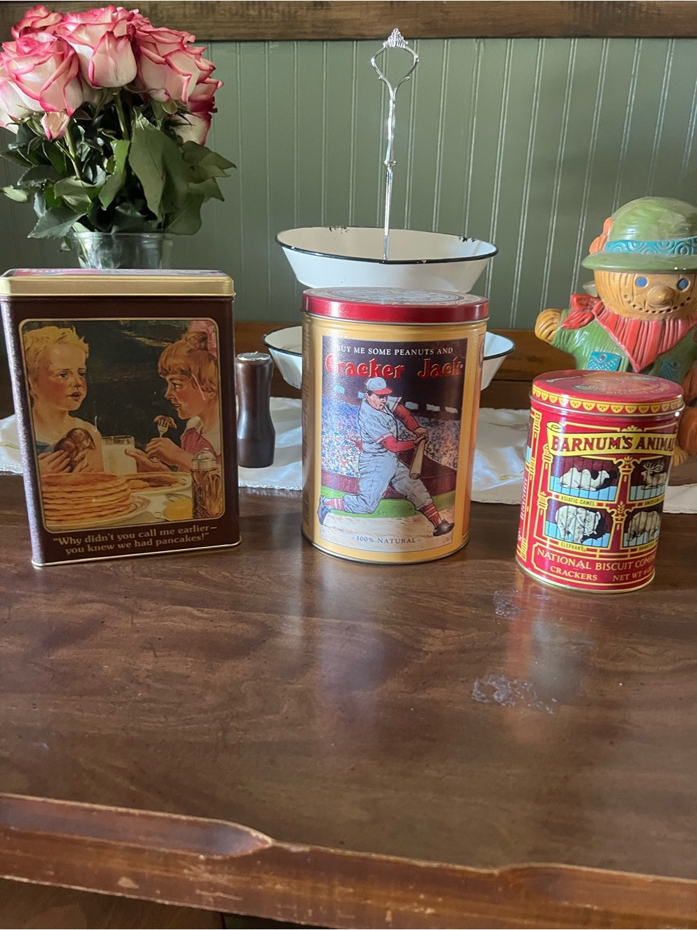 Vintage Metal Tin - Red and Gold